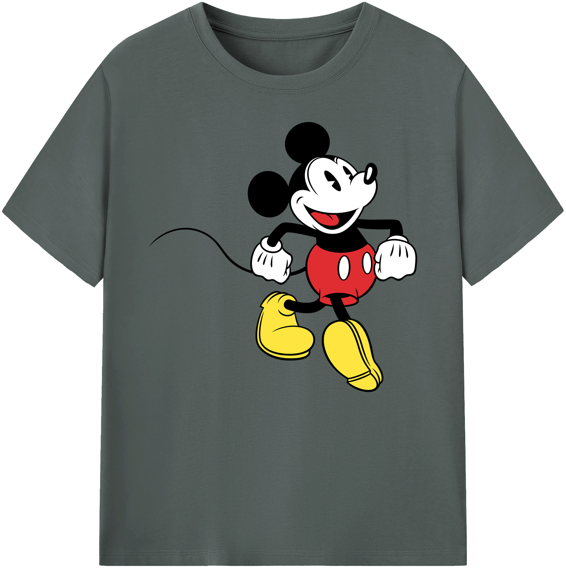 ミッキーマウス Mickey Mouse 綿100％ メンズ半袖Tシャツ｜肌触りやわらか＆通気性